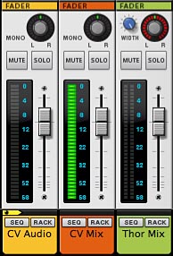 Reading on meters in
mixer