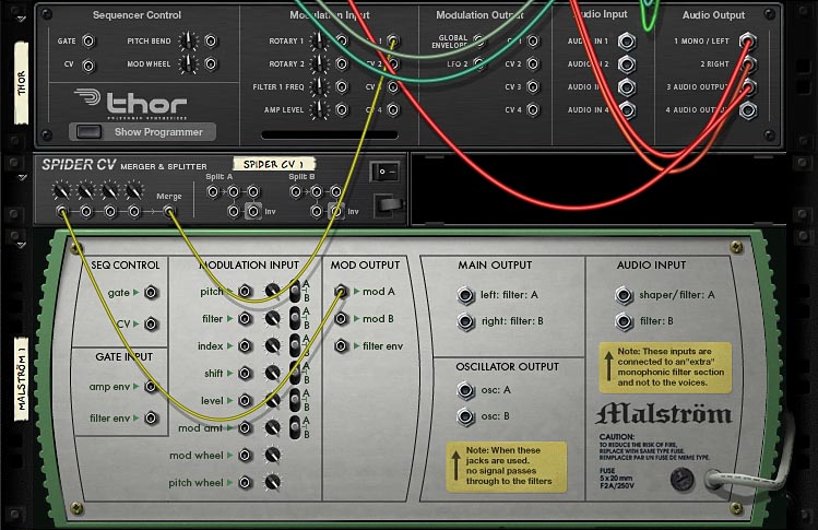 Spider CV controlling
level of CV signal from Malstrom