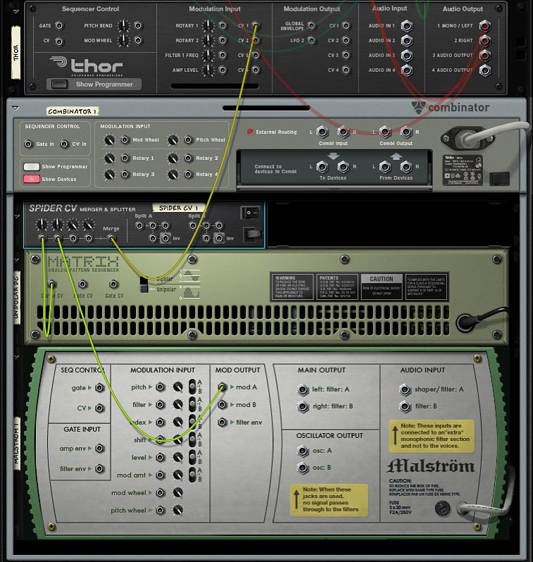 Connections for bipolar
to unipolar conversion